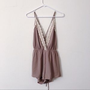 Lace Open Back Romper